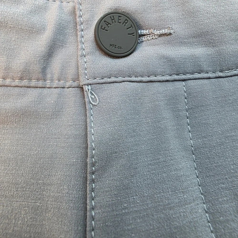 Faherty Shorts Men's 38 All Day Gray Chino‎ Active Casual Outdoor Drawstring